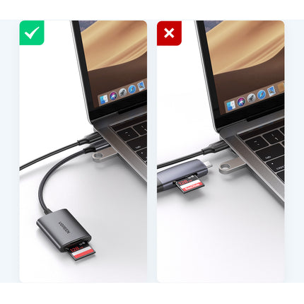 UGREEN SD microSD MMC TF USB-C 5Gb/s card reader - gray – image 2