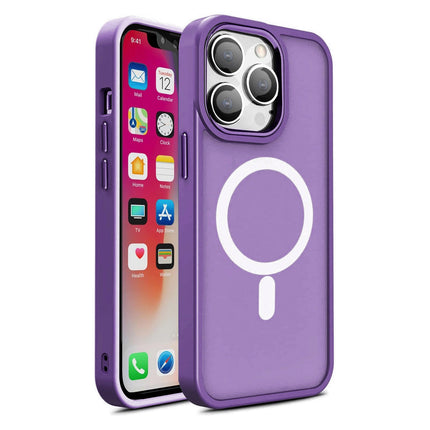 HURTEL Magnetic case with MagSafe for iPhone 15 Plus, purple lanyard holes