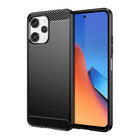HURTEL Flexible carbon pattern cover for Xiaomi Redmi 12 Carbon Case, black