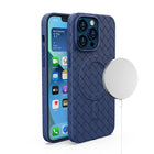 HURTEL Braided case for iPhone 14 Pro with MagSafe Woven Case, navy blue