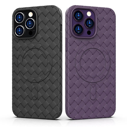 HURTEL Braided case for iPhone 14 Pro with MagSafe Woven Case, navy blue – image 5
