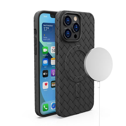 HURTEL Braided case for iPhone 15 Pro with MagSafe Woven Case, black