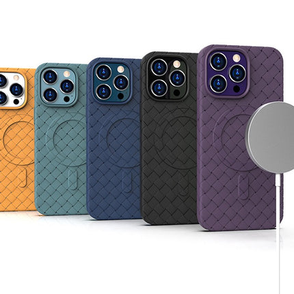 HURTEL Braided case for iPhone 15 Pro with MagSafe Woven Case, navy blue – image 6