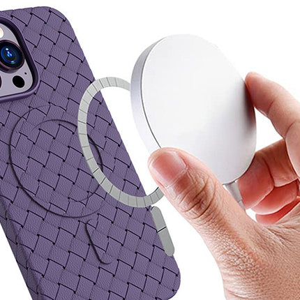 HURTEL Braided case for iPhone 15 Pro with MagSafe Woven Case, purple – image 2