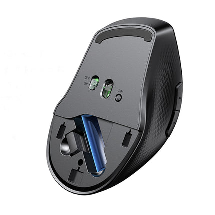 UGREEN Ergonomic wireless mouse for computer MU101 Bluetooth 2.4 GHz blue – image 2