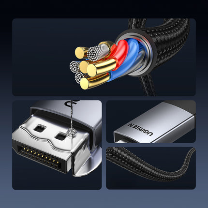 UGREEN Braided DisplayPort - HDMI 4K 60Hz cable, 1 m, gray – image 5