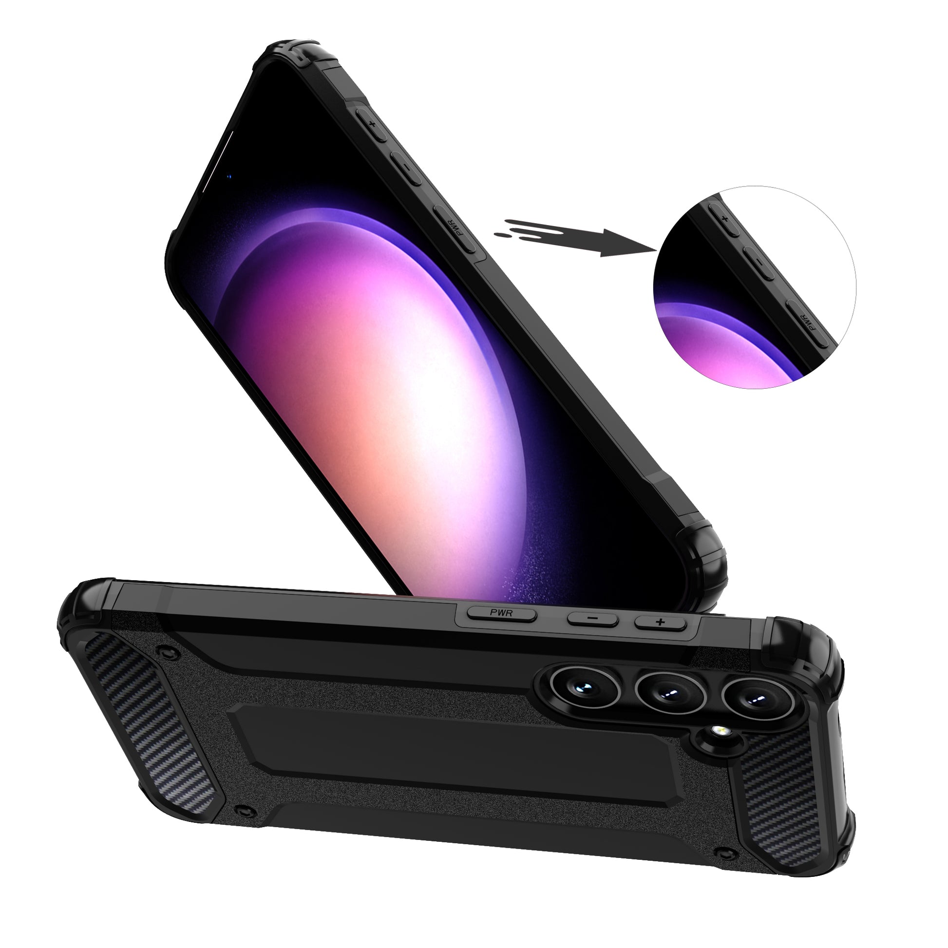 HURTEL Reinforced armored case for Samsung Galaxy S24+ Hybrid Armor, black – image 5