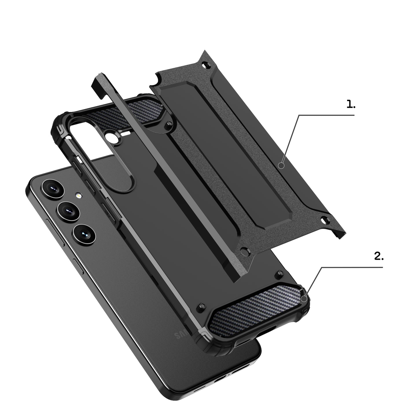 HURTEL Reinforced armored case for Samsung Galaxy S24+ Hybrid Armor, black – image 7