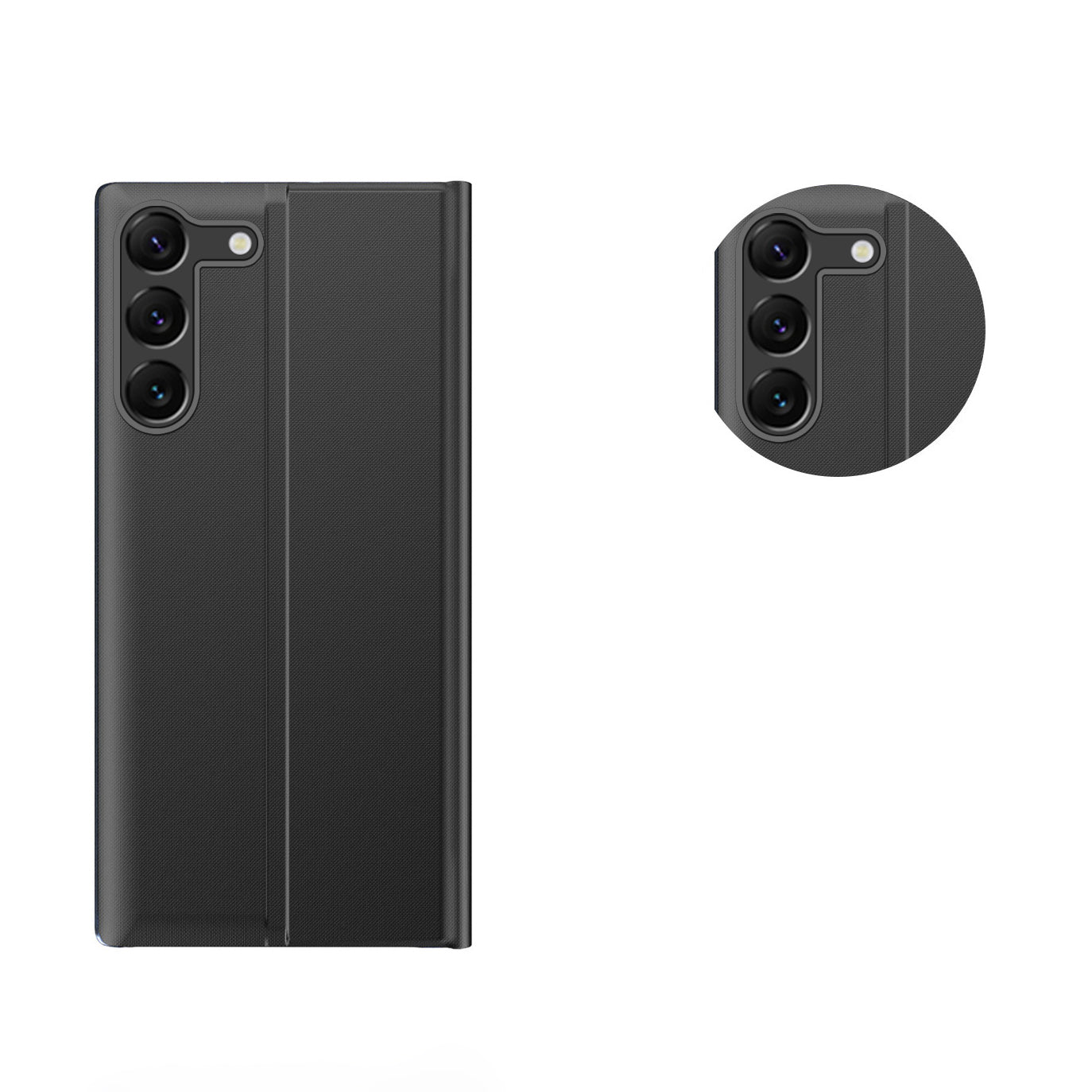 HURTEL New Sleep View Case cover for Samsung S24+ with magnetic flap, black – image 3
