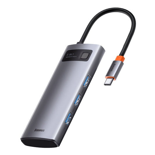 BASEUS 5in1 multifunctional HUB USB-C PD 100W HDMI 4K 3x USB 3.2 gray