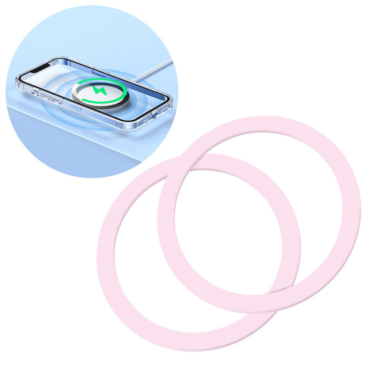 JOYROOM Metal magnetic ring for a smartphone, pink SET of 2 pcs.