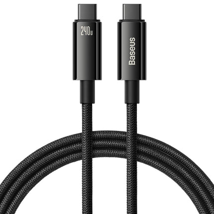 BASEUS Braided USB-C cable 480Mb/s 240W Tungsten Gold 3m black