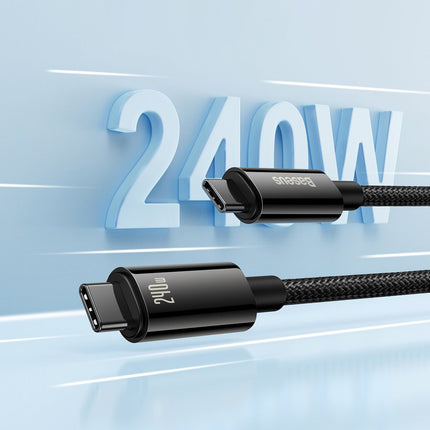 BASEUS Braided USB-C cable 480Mb/s 240W Tungsten Gold 3m black – image 10
