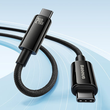 BASEUS Braided USB-C cable 480Mb/s 240W Tungsten Gold 3m black – image 4