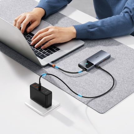 BASEUS 6in1 HUB Adapter USB-C to USB-A / USB-C / PD / HDMI / RJ-45 black – image 11