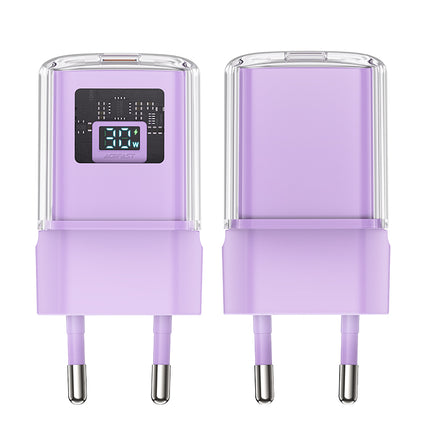 ACEFAST PD 30W GaN3 USB-C network charger with display, purple – image 3