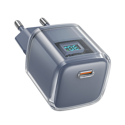 ACEFAST PD 30W GaN3 USB-C network charger with display, gray