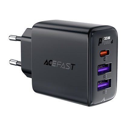 ACEFAST PD 35W GaN wall charger with 3 ports 2x USB-A + USB-C black