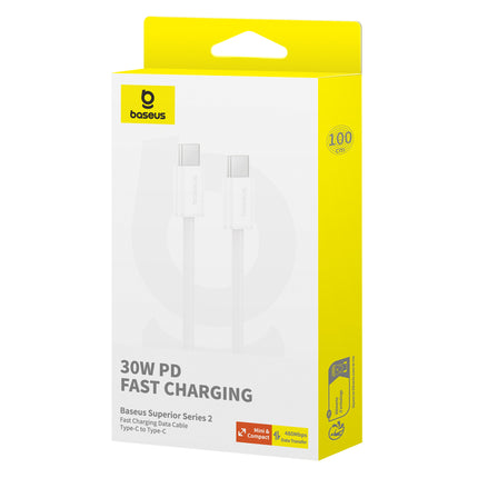 BASEUS Cable USB-C 30W PD 480Mb/s Superior Series ll 1m white – image 5