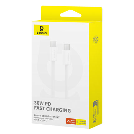 BASEUS Cable USB-C 30W PD 480Mb/s Superior Series ll 1m white – image 15
