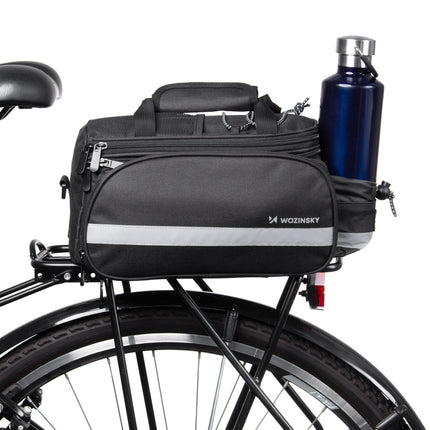 WOZINSKY Bicycle trunk bag with pockets and shoulder strap, 27L, black – image 2
