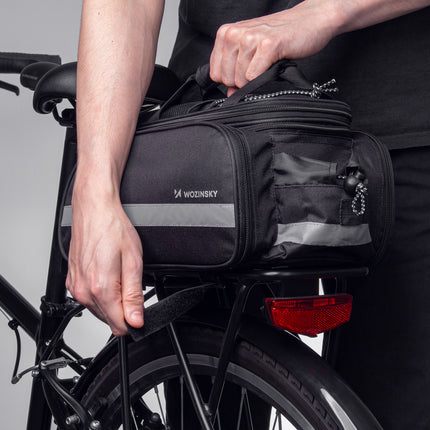 WOZINSKY Bicycle trunk bag with pockets and shoulder strap, 27L, black – image 5