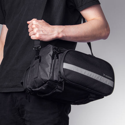 WOZINSKY Bicycle trunk bag with pockets and shoulder strap, 27L, black – image 8