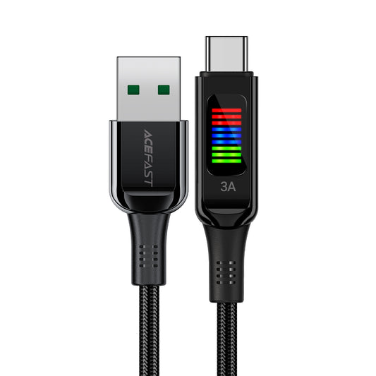 ACEFAST USB-A - USB-C cable 60W with 1.2m display, black