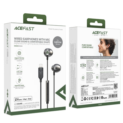 ACEFAST In-ear headphones for iPhone iPad with Lightning connector 1.2 m, black – image 7
