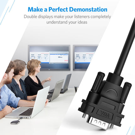 UGREEN Monitor screen splitter Video VGA adapter - 2x VGA black – image 5