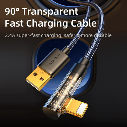 JOYROOM Angled cable for iPhone USB-A - Ligtning 2.4A 1.2m blue – image 2