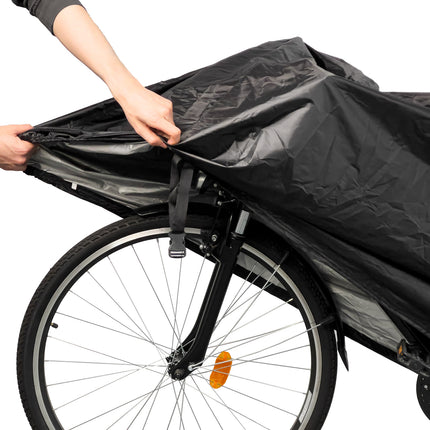 HURTEL Waterproof bike cover with a hole for a wheel lock, size XL - black – image 2