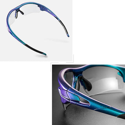 ROCKBROS Photochromic cycling glasses with UV 400 filter, blue – image 5