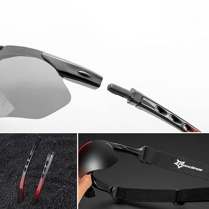 ROCKBROS Photochromic cycling glasses with UV 400 filter, black – image 5