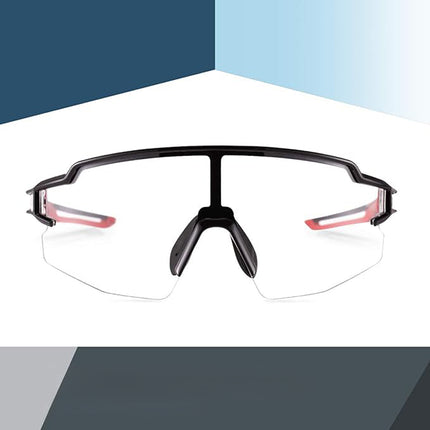 ROCKBROS Photochromic cycling glasses with UV 400 UVA and UVB filters, black and red – image 4
