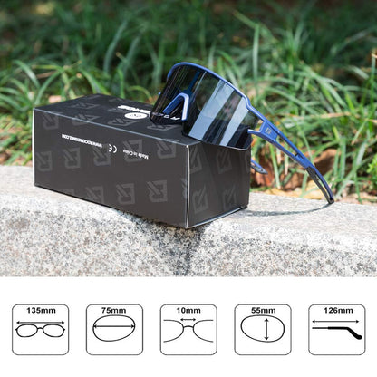 ROCKBROS Photochromic cycling glasses with UV 400 UVA and UVB filters, blue – image 6