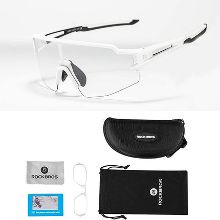 ROCKBROS Photochromic cycling glasses with UV 400 UVA and UVB filters, white – image 3