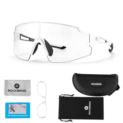 ROCKBROS Photochromic cycling glasses with UV 400 UVA and UVB filters, white – image 4