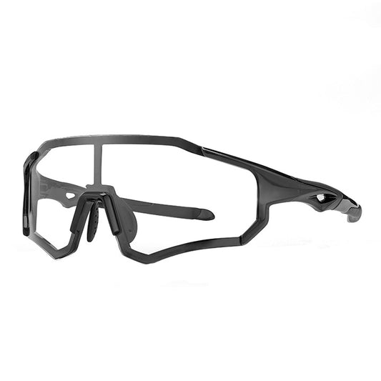 ROCKBROS Photochromic cycling glasses with a frame and UV 400 UVA and UVB filters, black
