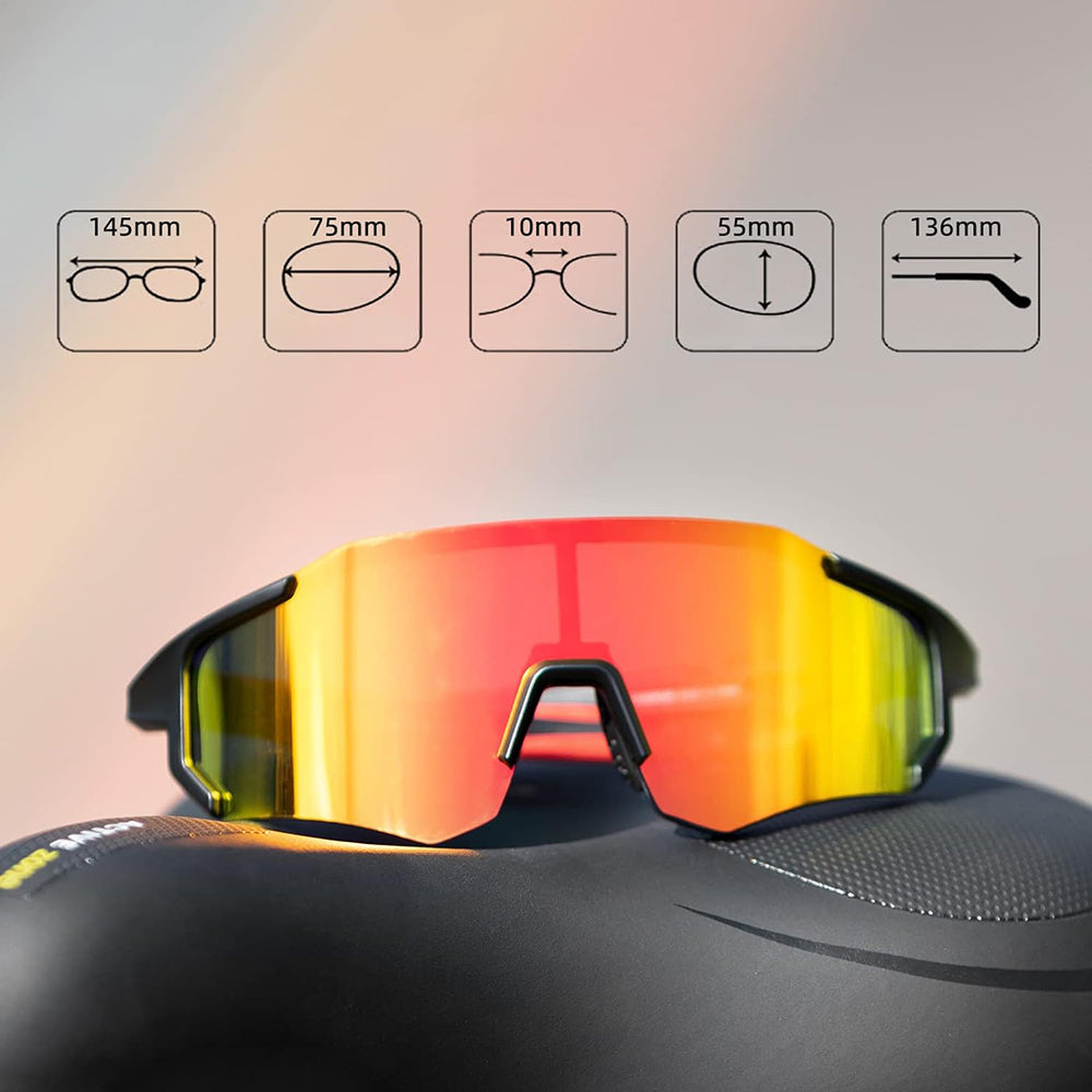 ROCKBROS Cycling glasses with polarization and UV 400 filter, red – image 4