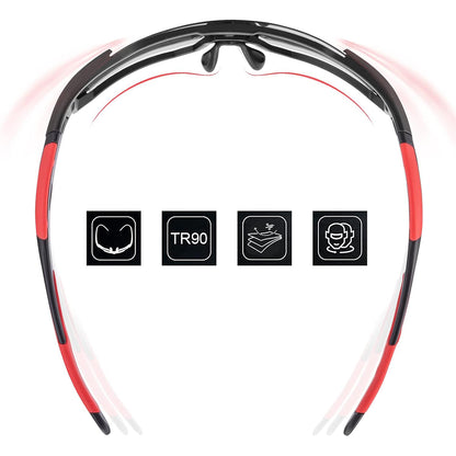 ROCKBROS Cycling glasses with polarization and UV 400 filter, red – image 6