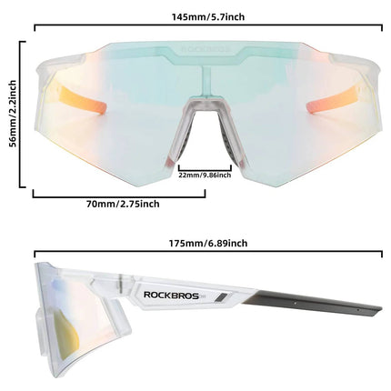 ROCKBROS Photochromic cycling glasses with UV 400 UVA and UVB filters, white – image 7