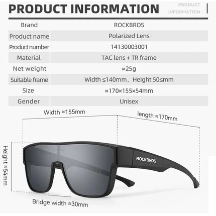ROCKBROS Cycling glasses with polarized frame and UV 400 filter, gray – image 4