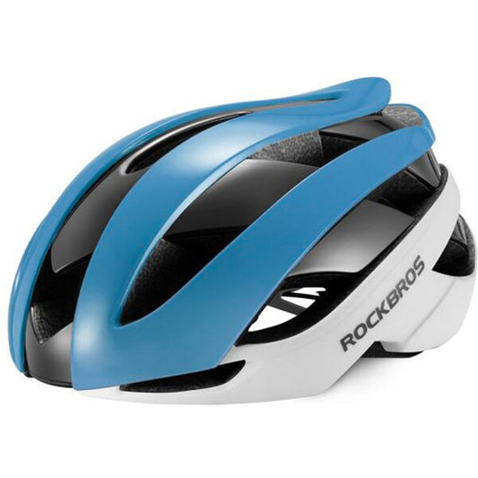 ROCKBROS Universal adjustable bicycle helmet, size L, blue and white