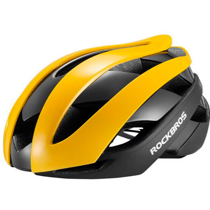 ROCKBROS Universal adjustable bicycle helmet, size L, black and yellow