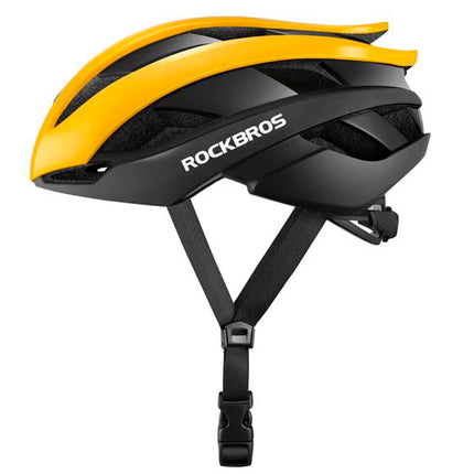 ROCKBROS Universal adjustable bicycle helmet, size L, black and yellow – image 2