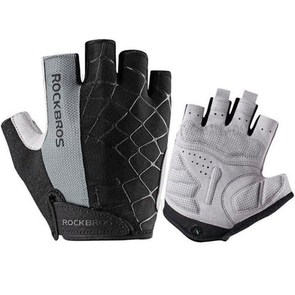 ROCKBROS Fingerless cycling gloves, quick release, size XL, gray