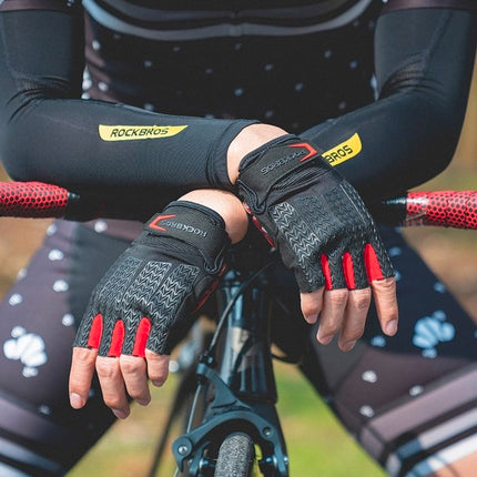 ROCKBROS Cycling gloves with gel inserts, size XXL, black and red – image 5