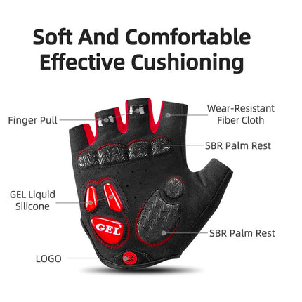 ROCKBROS Cycling gloves with gel inserts, size M, black and red – image 3