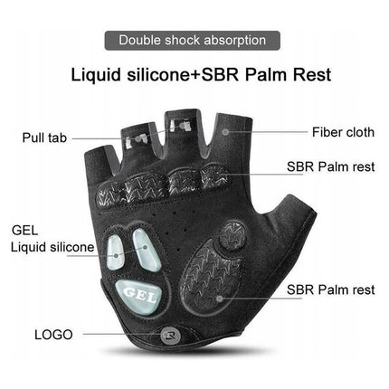 ROCKBROS Cycling gloves with gel inserts, size XL, gray – image 5